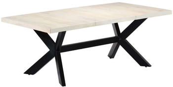 vidaXL Esstisch Weiß 200x100x75 cm Massivholz Mango