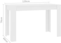 vidaXL Esstisch Wei&szlig; 120x60x76 cm Holzwerkstoff