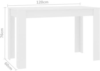 vidaXL Esstisch Wei&szlig; 120x60x76 cm Holzwerkstoff