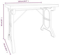 vidaXL Esstisch 110x65x82 cm Massivholz Tanne und Eisen
