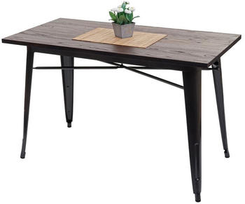 Mendler Esszimmertisch MCW-H10a, Tisch Bistrotisch, Metall Ulme Holz Industrial Gastronomie MVG schwarz-braun 120x60cm