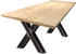 Möbilia Tisch 160x90 cm Platte Fichte/Tanne, Gestell antikschwarz X-Form (25020002)