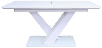 SalesFever Esstisch 160-200 90 cm ausziehbar mit Sicherheitsglas 160x90x77 cm weiß (395721)