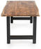 SalesFever Baumkanten Esstisch massive 3,5 cm Akazie Natur 240x110 cm H-Gestell Schwarz (369128)
