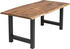 SalesFever Baumkanten Esstisch 180x90 cm massive 35 cm Akazie Natur H-Gestell Schwarz (397473)