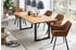 SalesFever Esstisch Baumkante 200x100 cm Tischplatte Eichenholz massivMetall schwarz 200x100x75 cm natur (391020)