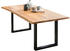 SalesFever Esstisch Baumkante 240x100 cm Tischplatte Eichenholz massivMetall schwarz 240x100x75 cm natur (393741)