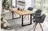 SalesFever Esstisch Baumkante 240x100 cm Tischplatte Eichenholz massivMetall schwarz 240x100x75 cm natur (393741)