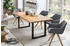 SalesFever Esstisch Baumkante 140x80 cm Tischplatte Eichenholz massivMetall schwarz 140x80x75 cm natur (390962)