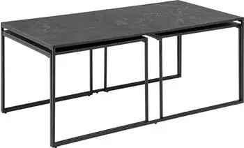 Actona Couchtisch + Beistelltisch Infinity 120x60x48 cm schwarz