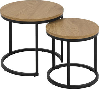 Actona Couchtisch + Beistelltisch Spiro 45x45x35 cm beige-wei&szlig;