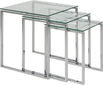 Actona Couchtisch + Beistelltisch Katrine 50x50x55 cm silber-grau