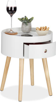 Relaxdays Couchtisch + Beistelltisch 38x38x46 cm beige-weiß