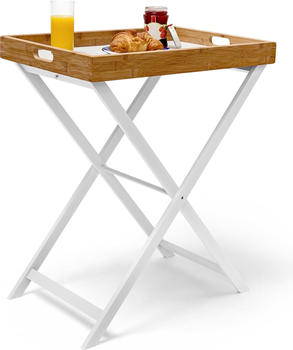 Relaxdays Couchtisch + Beistelltisch Tabletttisch 40x60x72 cm braun