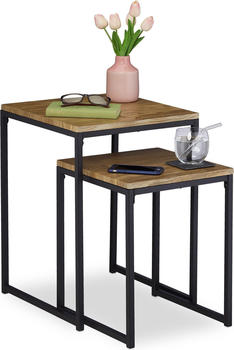 Relaxdays Couchtisch + Beistelltisch 40x40x54 cm braun