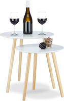 Relaxdays Beistelltisch 2er Set skandinavisch, 70er Design, Nachttische, Satztische,