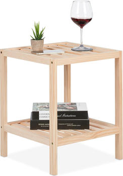 Relaxdays Couchtisch + Beistelltisch 40x40x50 cm braun
