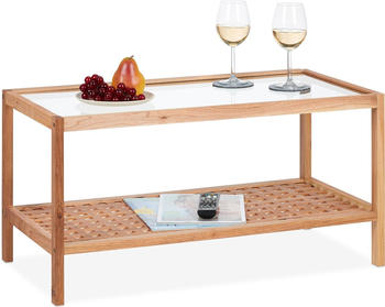 Relaxdays Couchtisch + Beistelltisch 80x40x40 cm braun
