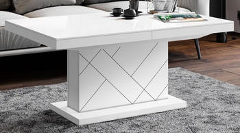 designimpex HM-333 120/170x75x55-75 cm Hochglanz Weiß