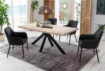 Home Affaire Tristan 160x90x77cm white wash/schwarz