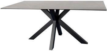 Novel Esstisch, Grau, Schwarz, Metall, Glas, Keramik, rechteckig, eckig, 180x76x90 cm