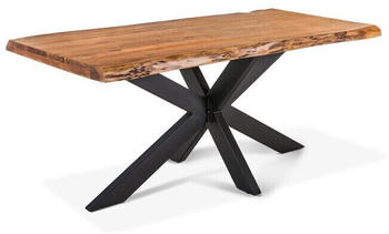 Livetastic Esstisch, Akazie, Holz, Akazie, massiv, rechteckig, X-Form, 90x76 cm