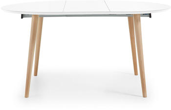 Kave Home Esstisch mit Auszug Oakland 140 (220)x90 cm Lack Weiß/Matt