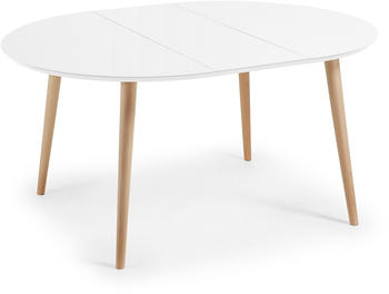 Kave Home Esstisch mit Auszug Oakland 120 cm/ 200 cm Lack Weiß/Matt