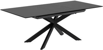 Kave Home Esstisch mit Auszug Atminda 160/ 210x90 cm Glas Schwarz