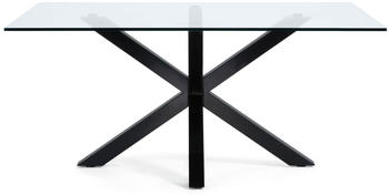 Kave Home Esstisch Arya 200x100 cm Glas Schwarz