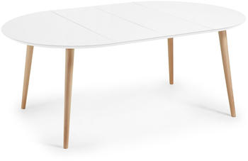 Kave Home Esstisch mit Auszug Oakland 120/200x90 cm Lack Weiß/Matt