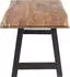 SalesFever Esstisch Akazie 140x80 cm Massiv Natur Baumkante 35 cm stark mit A-Gestell Schwarz (397404)
