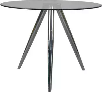 SalesFever Bistro-Esszimmertisch &Oslash;100cm transparent chromfarben (391372)
