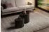 SalesFever Couchtisch 2er Set Marmoroptik oval Beistelltisch in Travertinoptik schwarz