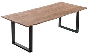sam Esstisch Baumkante massiv Akazie stonefarben 220 x 100 cm schwarz LAURINA Akazie Natur