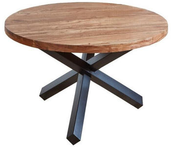 sam Esszimmertisch rund 140 cm Akazienholz Natur Schwarz RUNA Akazie Natur
