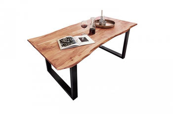 sam Esstisch Baumkante massiv Akazie natur 240 x 100 schwarz QUINN