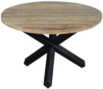 sam Esszimmertisch rund 140 cm Mangoholz Natur Schwarz RUNIS