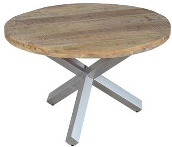 sam Esszimmertisch rund 140 cm Mangoholz Natur Silber RUNIS
