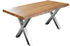 sam Esstisch Baumkante massiv Akazie natur 240 x 100 silber X-Gestell XEREZ