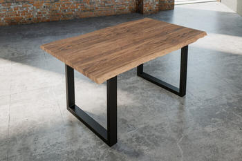 sam Esstisch Baumkante massiv Akazie stone 180 x 90 cm schwarz LAUREN