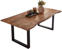 Sam Outillage - Esstisch Baumkante Massiv Mango Naturfarben 160 X 85 Schwarz
