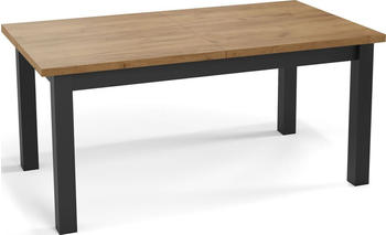 WFL GROUP Ausziehbarer Esstisch 160/200x80 cm Eiche Schwarz