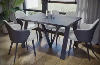 Endo-M&ouml;bel XXL Esstisch Lungo 130cm 405cm ausziehbar (Beton Dunkel)