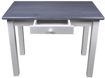 Magnetic Mobel Esstisch mit Schublade Kiefer 60x80 cm Grau/Blau