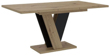 ALTDECOR Esszimmertisch ausziehbar 120 -160x90x75 cm Artisan Eiche Optik/Schwarz- INEY