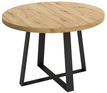 Dmora Esstisch Dazz rund ausziehbar 110/158 110 77 cm Nodi-Eiche
