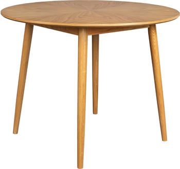 White Label Esstisch FABIO Eiche furniert Ø 120 cm mit runder Platte