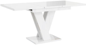 ALTDECOR Esszimmertisch ausziehbar 120 -160x80x75 cm Hochglanz Wei&szlig; ASIV