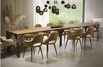 Endo-M&ouml;bel XXL-Esstisch Dunaj 130/405x130 cm Eiche/stirling